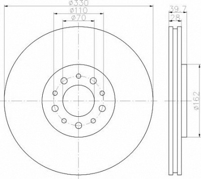 HELLA PAGID 8dd355118751 -  Тормозной диск